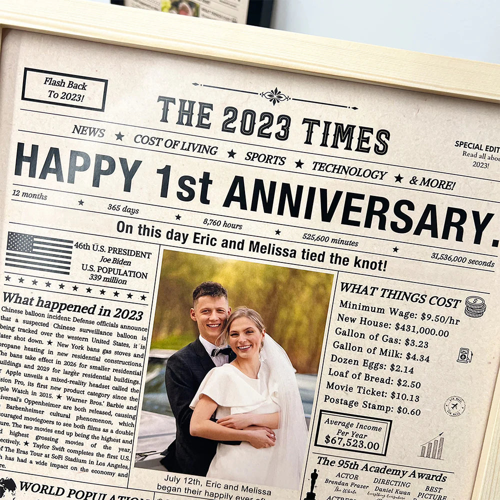 ⭐️Personalized Birthday & Anniversary Newspaper Poster Frame