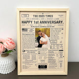 ⭐️Personalized Birthday & Anniversary Newspaper Poster Frame