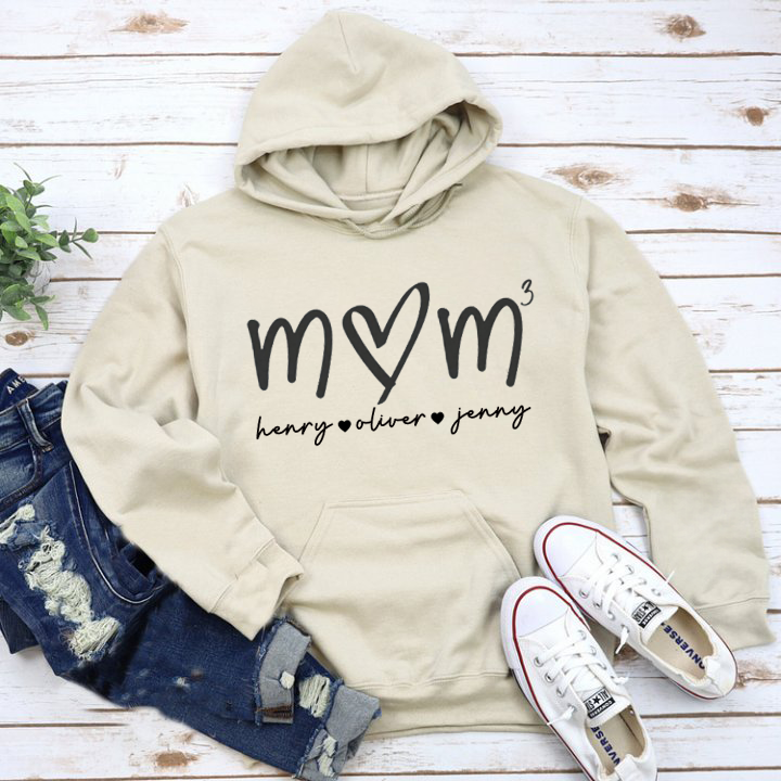 Mom Means Everything - Family Custom Sweatshirt With Design On Sleeve