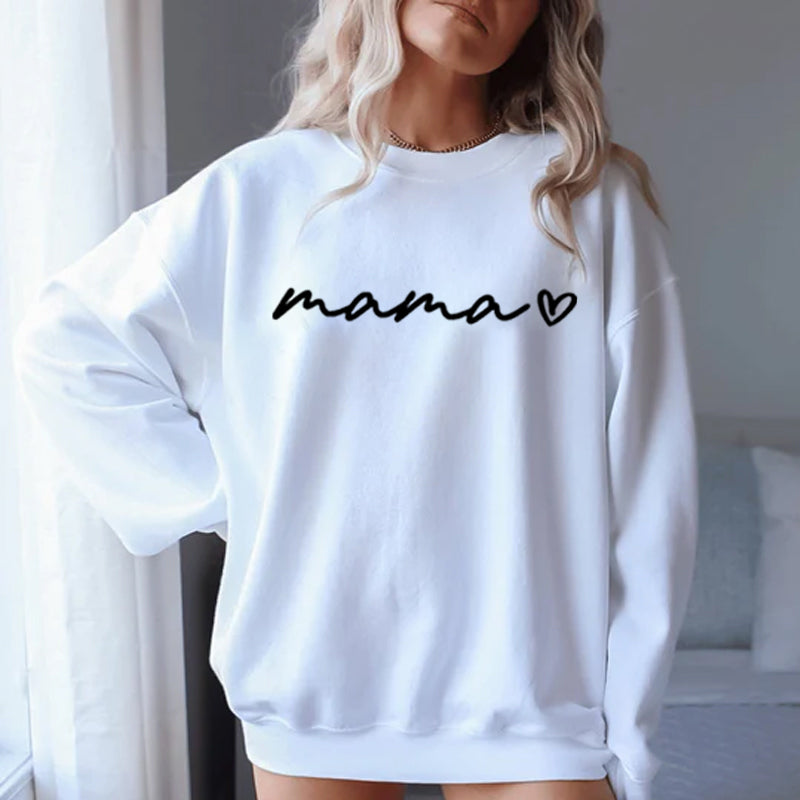 Personalized Mama Sweatshirt with Child's Name on Sleeve,Mothers Day Gift,New Mom Gift