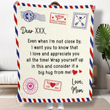 To My Daughter Letter Blanket From Mom Personalized Air Mail Blanket