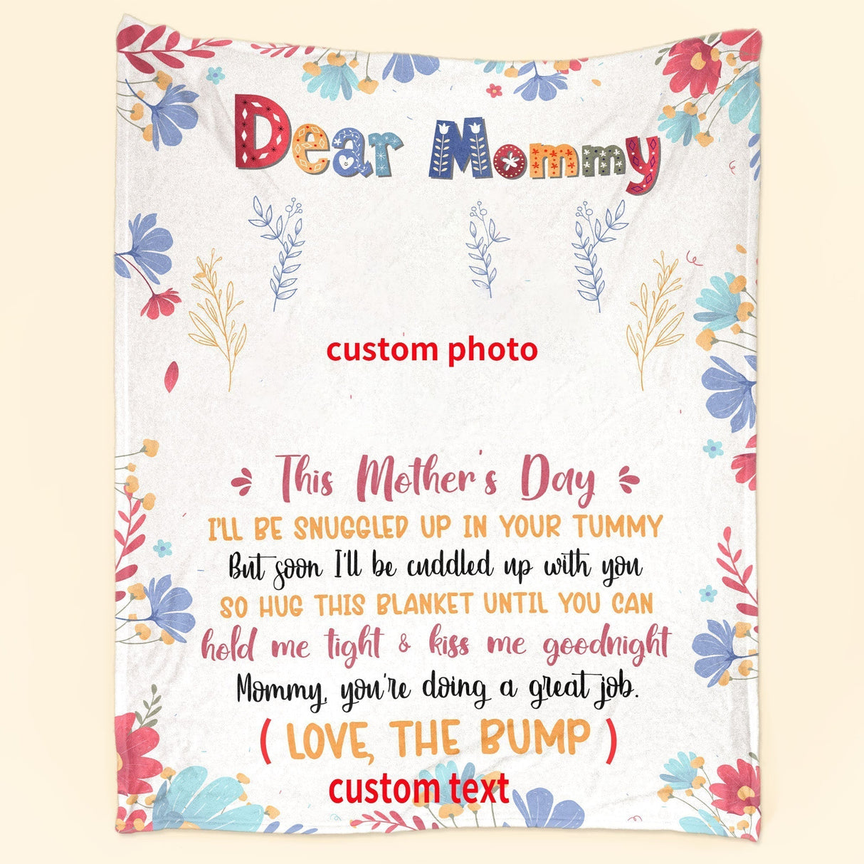 Mommy, You're Doing A Great Job - Personalized Blanket - Mother's Day, Loving, Birthday Gift For First Mom