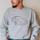 Custom Car Sweatshirt, Custom Car Outline Sweatshirt, Embroidered Car Sweatshirt