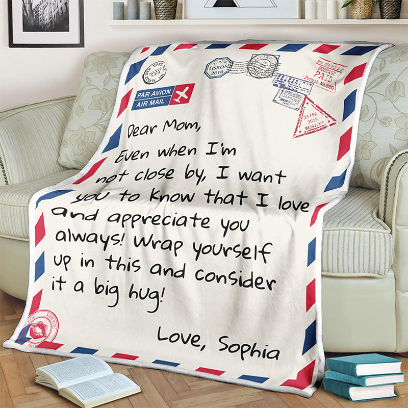 Personalized Mom Blanket, Mom Letter Blanket, Gift For Mom, Mom Birthday Gift, Gifts For Her