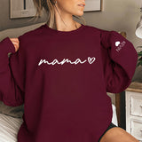 Personalized Mama Sweatshirt with Child's Name on Sleeve,Mothers Day Gift,New Mom Gift