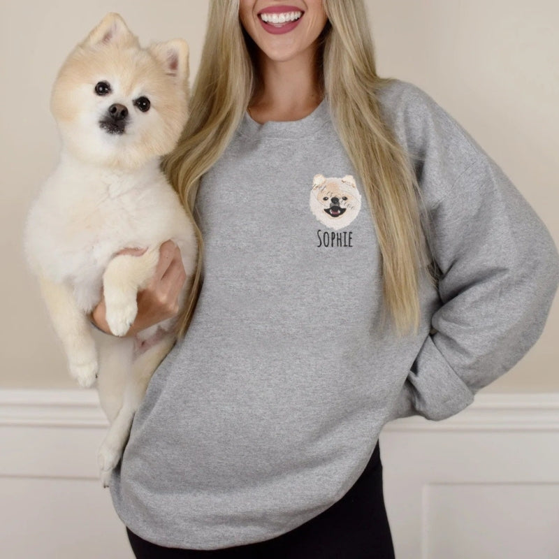 Personalized Pet Face and Pet name Sweatshirt