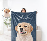 Custom Pet Blanket Using Pet Photo + Name Custom Dog Blanket Personalized Dog Blankets Cat Picture Blanket Pet Photo Blanket Dog Dad Gift