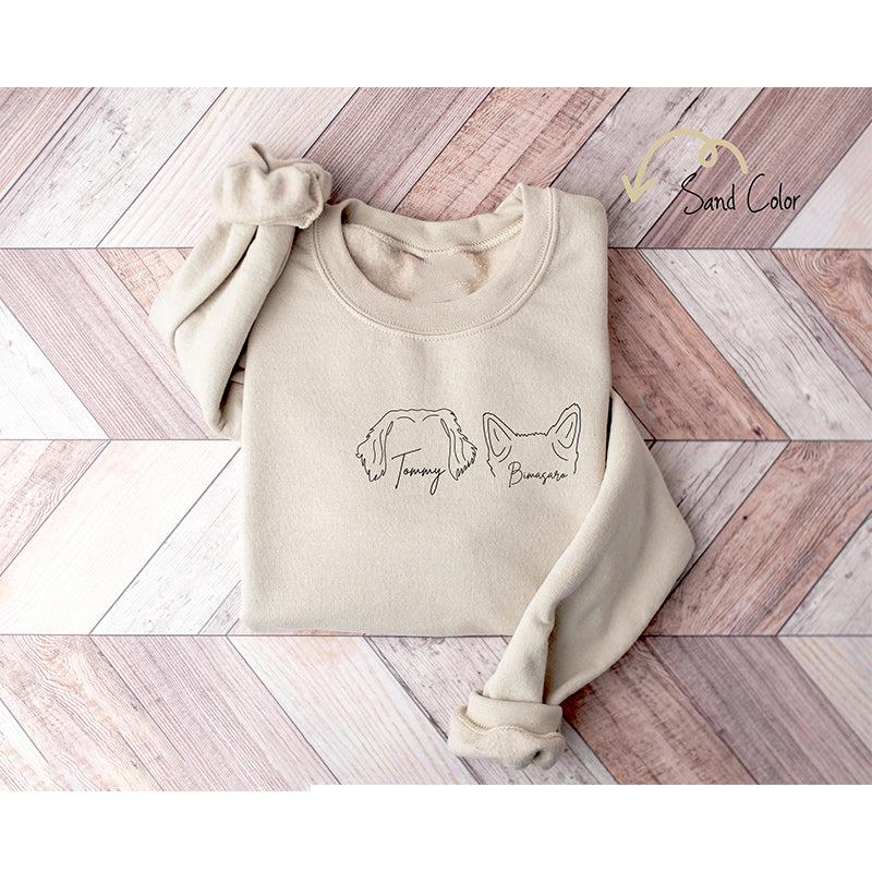 Gift For Pet Lover Custom Dog Cat Ears Hoodie Sweatshirt