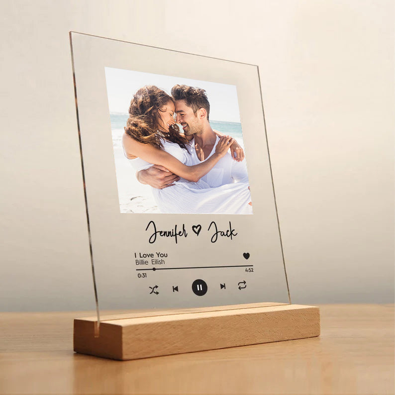 Personalized Acrylic Music Sign, Personalized Music Sign Holder, Wedding Gift for Couples