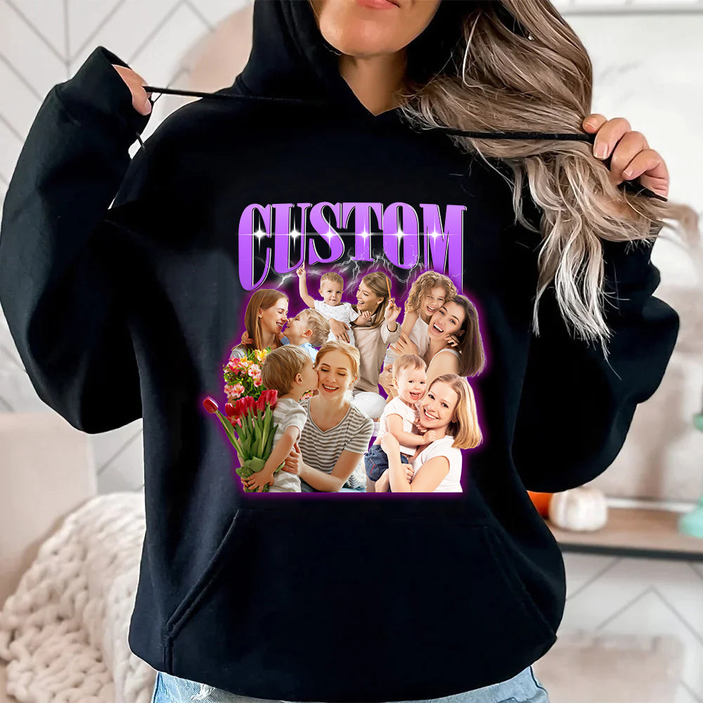 Gift For Mom Custom Vintage Tee Custom Photo Vintage Hoodie Photo Sweatshirt