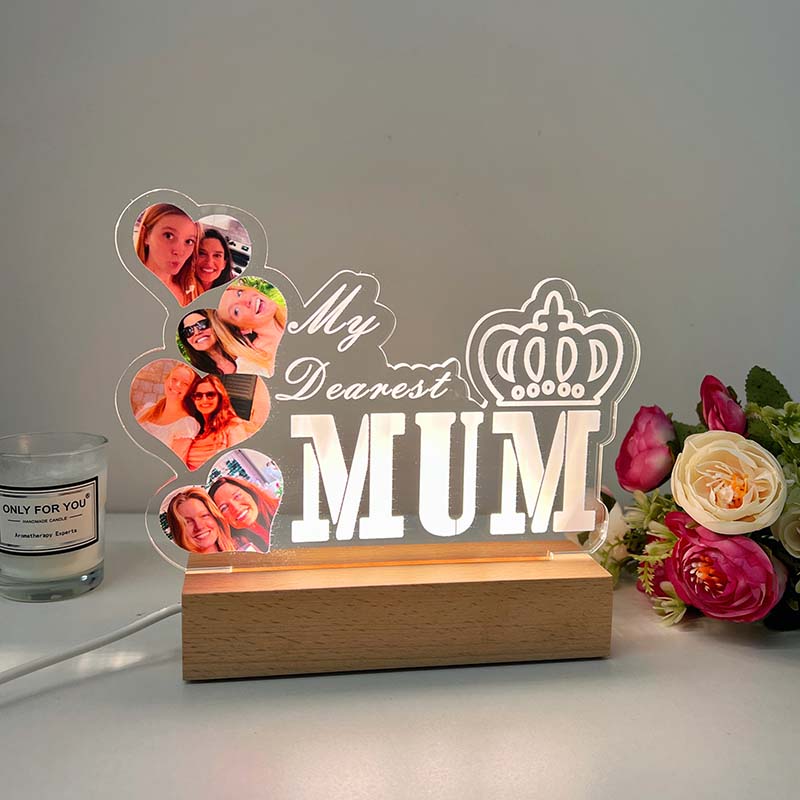 Personalized Photo Night Light Gift for Mom