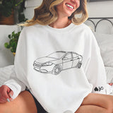 Custom Car Outline Sweatshirt, Custom Car Sweatshirt, Embroidered Car Sweatshirt