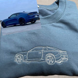 Custom Car Sweatshirt, Custom Car Outline Sweatshirt, Embroidered Car Sweatshirt