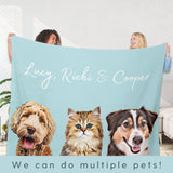 Custom Pet Blanket Using Pet Photo + Name Custom Dog Blanket Personalized Dog Blankets Cat Picture Blanket Pet Photo Blanket Dog Dad Gift