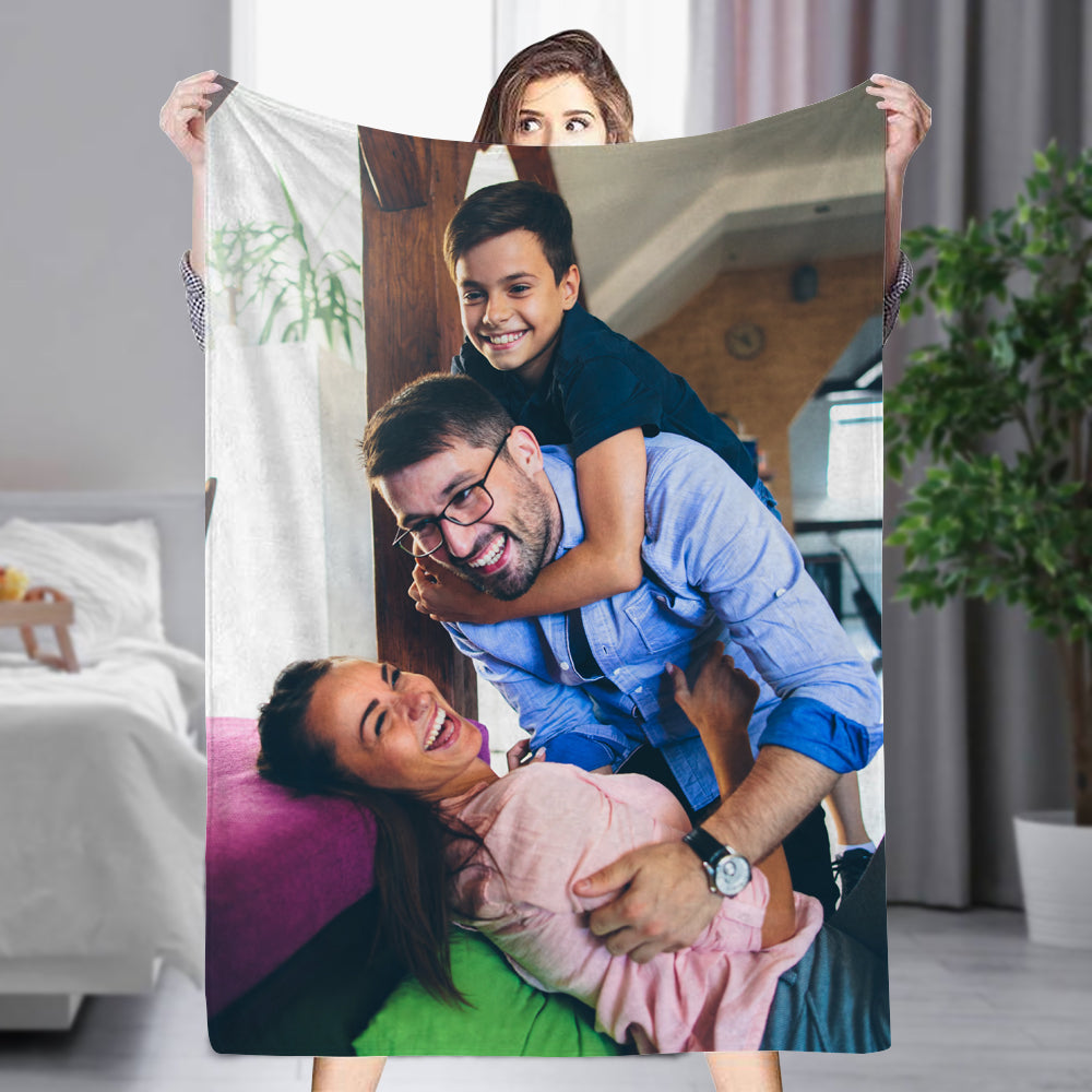 Custom 1 Photo Fleece Blankets for Couple Newlyweds