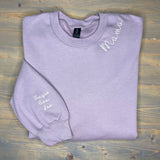 Custom Mama Embroidered Sweatshirt with Kids Names sleeve-New Mom Gift Personalized