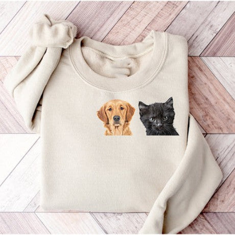 Gifts For Pet Lover Custom Dog Cat Ears Hoodie Sweatshirt