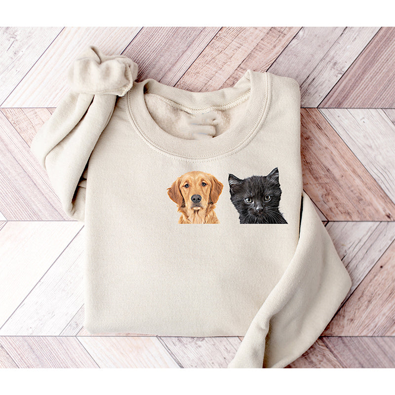 Gift For Pet Lover Custom Dog Cat Ears Hoodie Sweatshirt