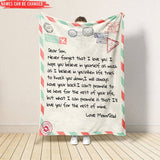 Personalized Family Blanket Letter Blanket Gift For Son, Son's Birthday Gift