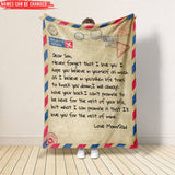 Personalized Family Blanket Letter Blanket Gift For Son, Son's Birthday Gift