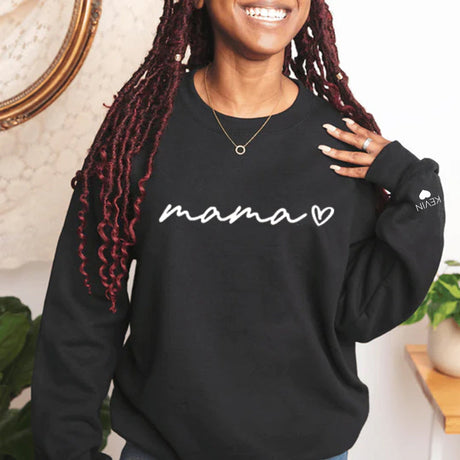 Personalized Mama Sweatshirt with Child's Name on Sleeve,Mothers Day Gift,New Mom Gift