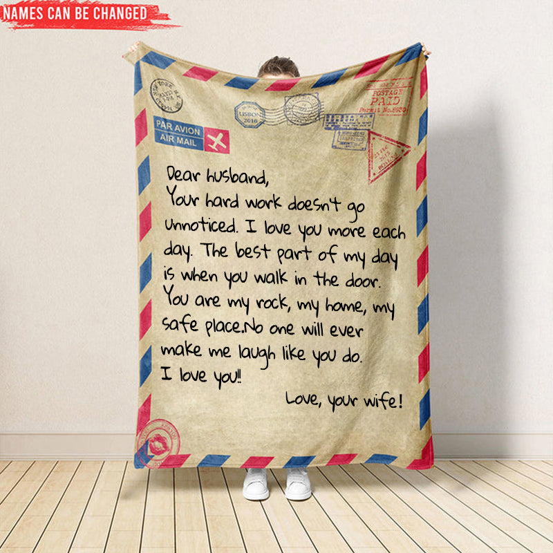 Personalized LOVE Letter Blanket Gift For Husband - Gifts For Him