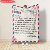 Personalized Family Blanket Letter Blanket Gift For Son, Son's Birthday Gift