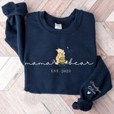 Custom Mama Bear Shirt with Kid Name on Sleeve,Mothers Day Gift