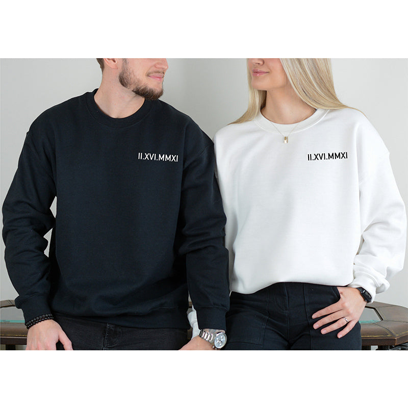 Personalized Roman Numeral Embroidered Sweatshirt