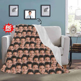 Custom Fleece Face Blanket - Print Your Picture, Photo - Personalized Funny Cozy Plush Keepsake Blanket