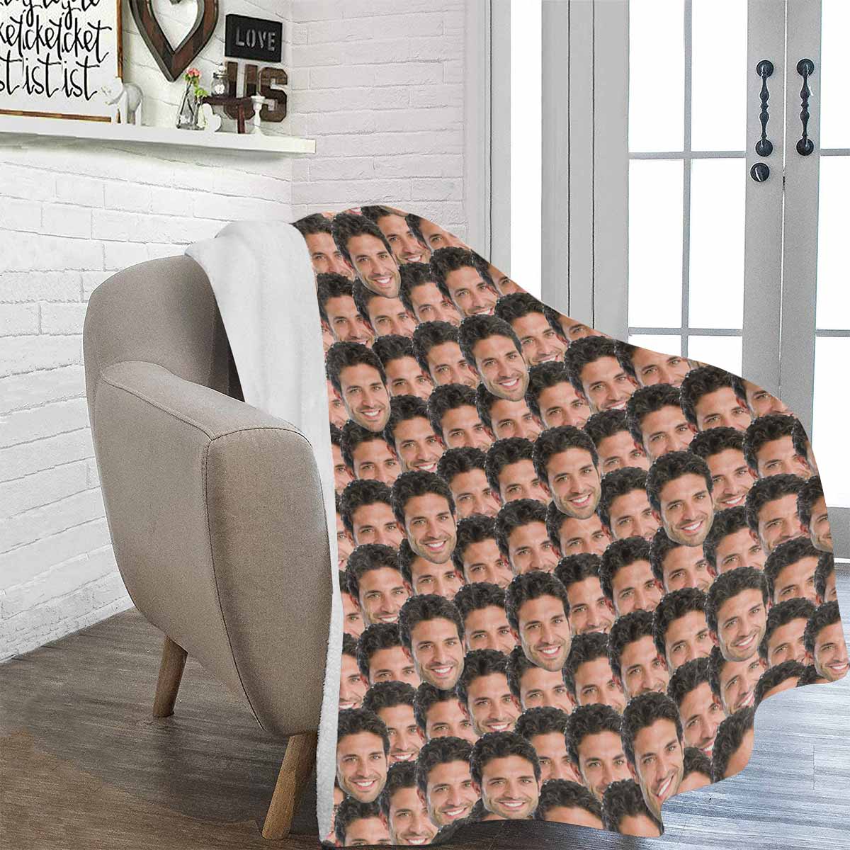 Custom Fleece Face Blanket - Print Your Picture, Photo - Personalized Funny Cozy Plush Keepsake Blanket