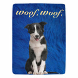 Personalized Dog Portrait Throw Blanket, Custom Blue Blanket With Photo, Custom Face Woof Ultra-Soft Micro Fleece Blanket, Customized Throw Blanket For Kids/Adults/Family, Souvenir, Gift