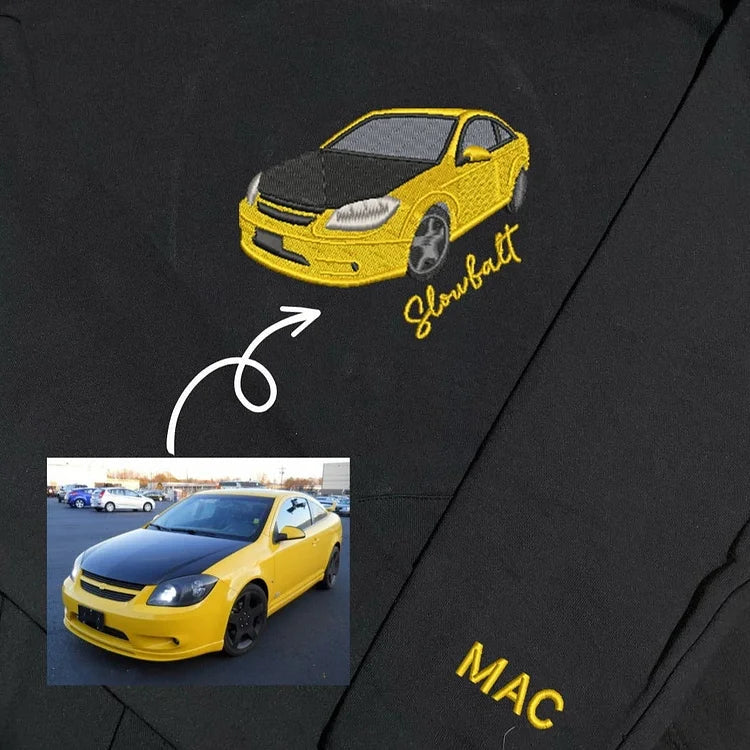 Custom Embroidered Car Hoodie, Car Lover Gift