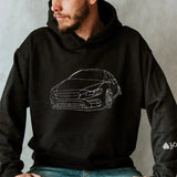 Custom Car Sweatshirt, Custom Car Outline Sweatshirt, Embroidered Car Sweatshirt