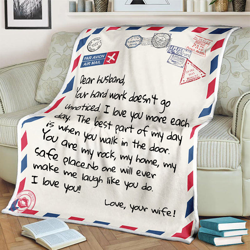 Personalized LOVE Letter Blanket Gift For Husband - Gifts For Him