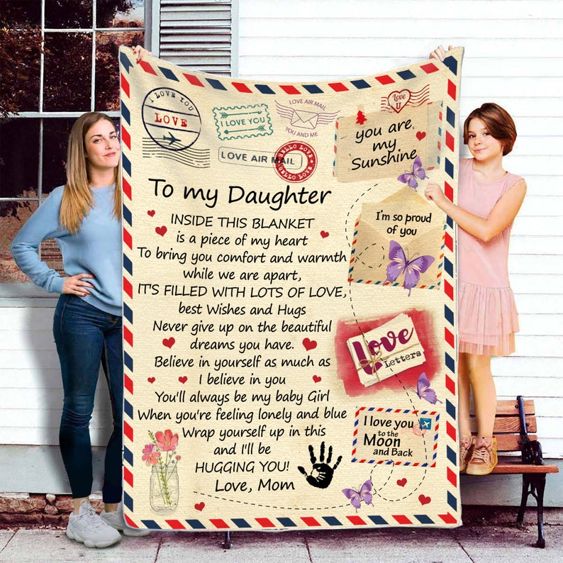 To My Daughter Throw Blanket-Letter Blanket For Daughter