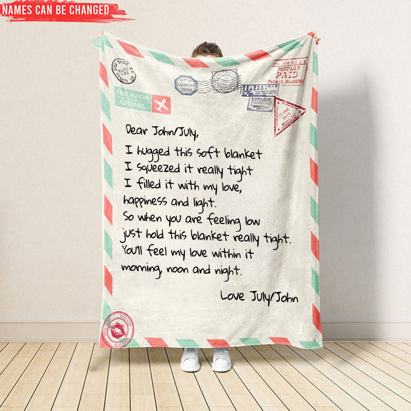 Personalized Couple LOVE Letter Blanket Gift For Girlfriend Boyfriend Birthday Gift