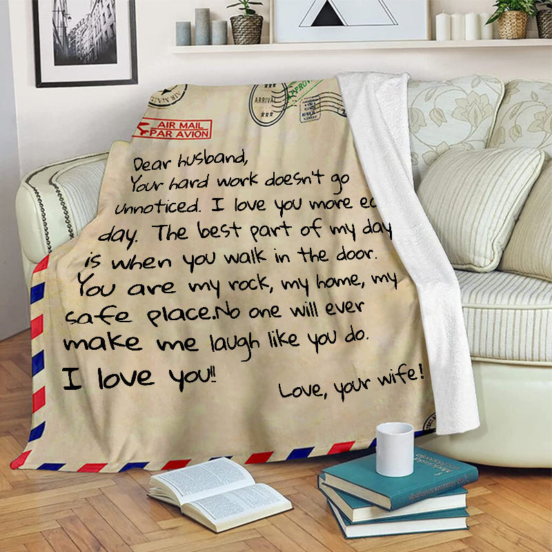 Personalized LOVE Letter Blanket Gift For Husband - Gifts For Him