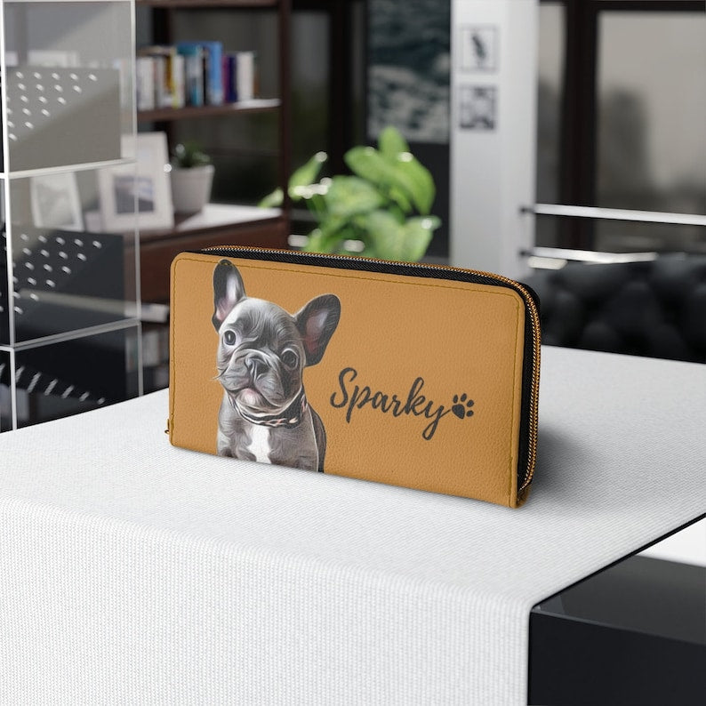 Custom Dog Portrait Zipper Wallet Custom Pet Zipper Wallet Custom Dog Wallet Pet Memorial Gift Personalized Gift For Mom