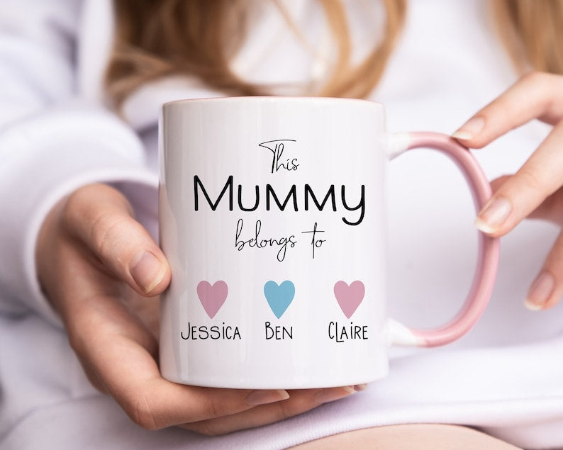 Mother's Day mug, personalised this mummy belongs to mug. mummy gift from kids