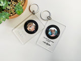 Personalized keychain with photo, keychain with song, keychain with music, acrylic plaque