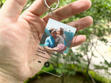 Personalized keychain with photo, keychain with song, keychain with music, acrylic plaque