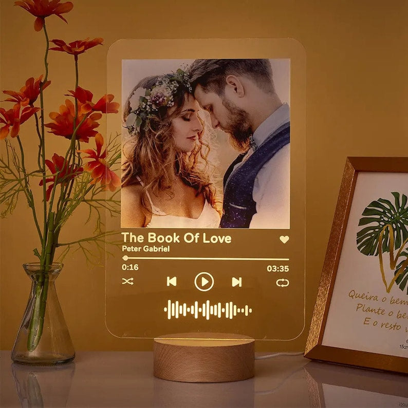 Personalized Music Song Plaque Personalized Couple Photo Plaque Personalized Acrylic Night Light