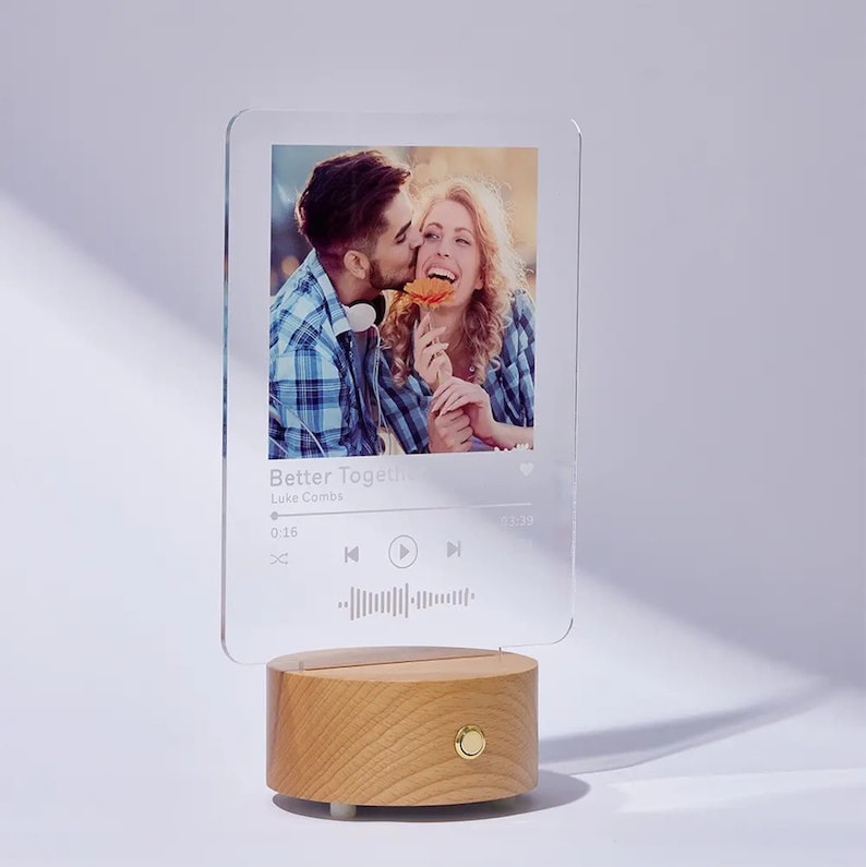 Personalized Music Song Plaque Personalized Couple Photo Plaque Personalized Acrylic Night Light