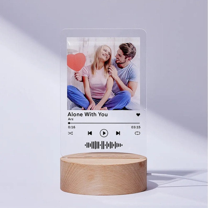 Personalized Music Song Plaque Personalized Couple Photo Plaque Personalized Acrylic Night Light