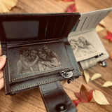 Engraved Photo Purse for Women - Customized Vegan Leather Wallet - Zippered Clutch - Gift For Mom