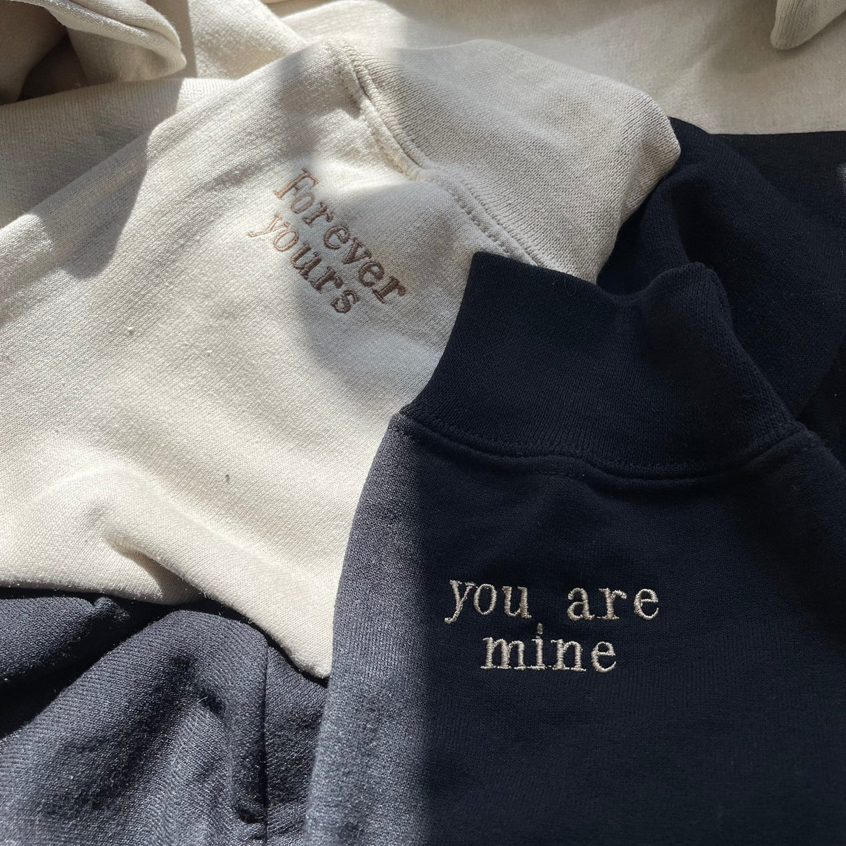 Custom Personalised Embroidered Hoodie Or Sweatshirt Crewneck, Couple Gifts Anniversary Gift Matching Hoodies