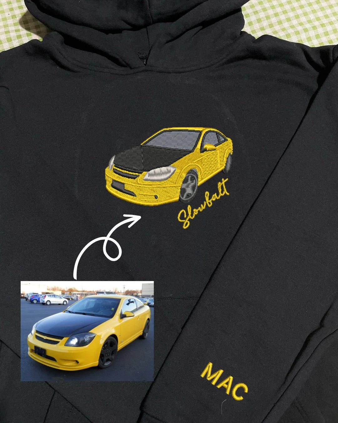 Custom Embroidered Car Hoodie, The Perfect Gift for Car Lovers - a Personalized Embroidered Sweatshirt, Dad Gift, Gift For Him