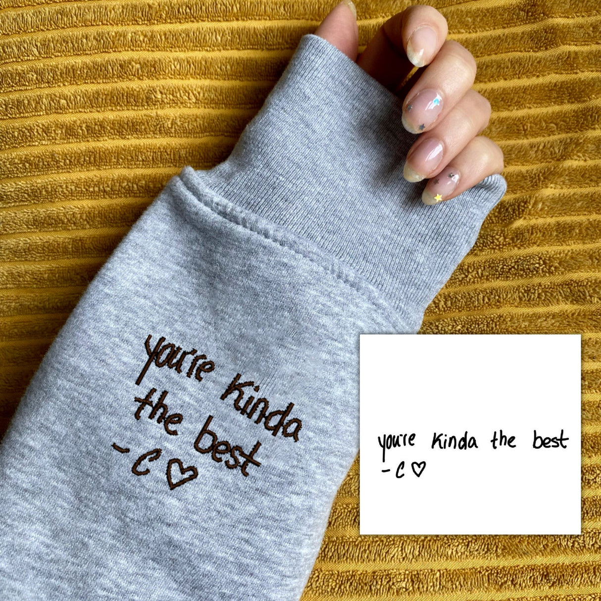 Custom Embroidered Handwriting Sweatshirt, Handwriting Embroidery Sweatshirt, Couples Anniversary Wedding Sweatshirt, Handwriting Sweatshirt