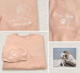 Custom Embroidered Dog Sweatshirt, Embroidered Pet Sweatshirt, Embroidery Dog Face Hoodie, Custom Sweatshirt From Dog Mom Photo, Dog Hoodies